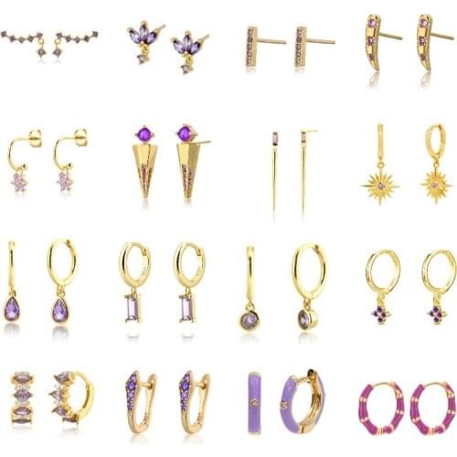 1PCS 925 Silve Gold Color Colorful Rainbow Hoops Earring Demon Eye Smile Face Heart Charms Circle Clips Earrings Jewelry Womens