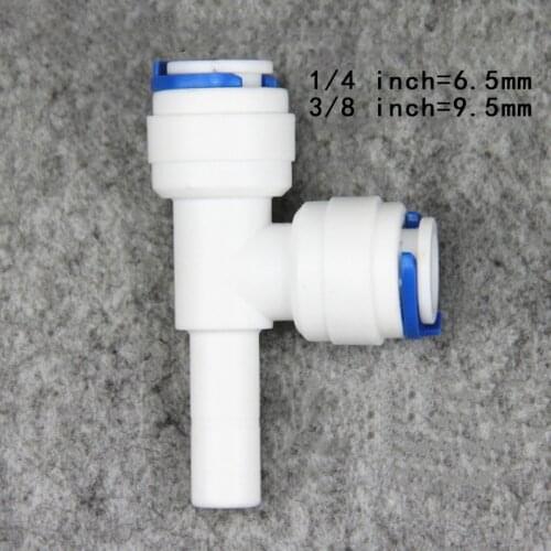 Tee Type PE Pipe Fitting Water purifier accessories Plug joint quarium RO Water Filter Reverse Osmosis System 1 Pcs