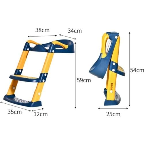 W3JF Portable Folding Toilet Seat Potty Chair Kids Child Non-Slip Potty Training Seat with Adjustable Step Stools Ladder Urinal