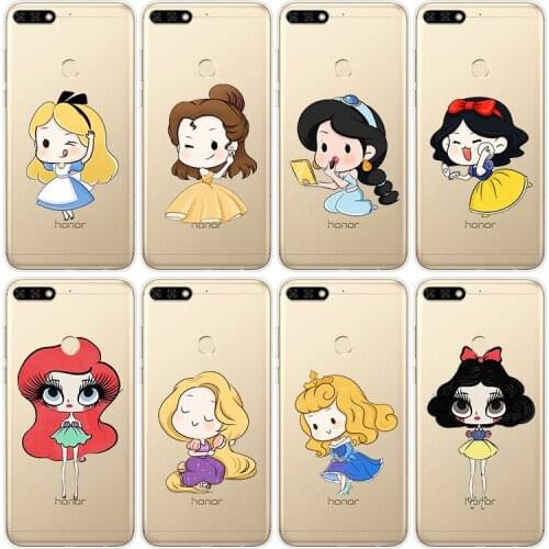 Disney Cartoon Princess Silicone Cover For Honor 10X 9X 8X MAX 20 10 9 8 8A 8C 8S Prime 7A Pro Lite Phone Case