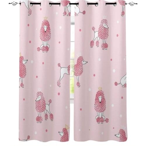 Animal Dog Geometric Wave Point Blackout Curtain for The Bedroom Living Room Kitchen Curtain Panel Study Blackout Curtain