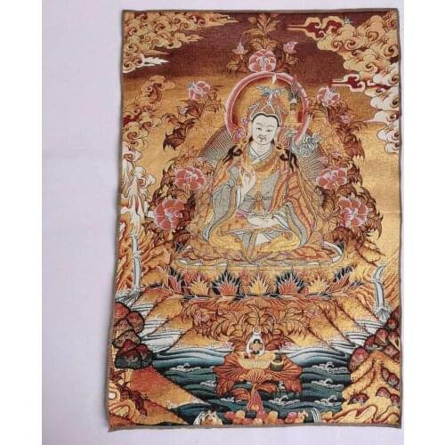 36" Tibet Tibetan Cloth Silk Guru Padmasambhava Rinpoche Tangka Thangka Mural