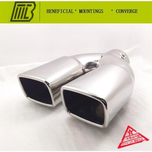Car Exhaust 1 into 2 Muffler square straight pipe Modified Tail Pipe Caliber 7.6cm Length 26cm general tail EXHAUST PIPE