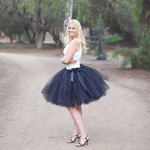 Any Color Adult Tutu Fashion Knee Length Tulle Skirt Autumn Chic Black Tutu Skirts For Women Custom Ball Gown Women Clothing
