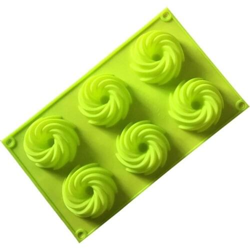 1pc Food Grade Silicone Cake Cookies Mold Practical 6-Cavity Donut Baking Pan Chocolate Tray Mould DIY Baking Tools Accessories