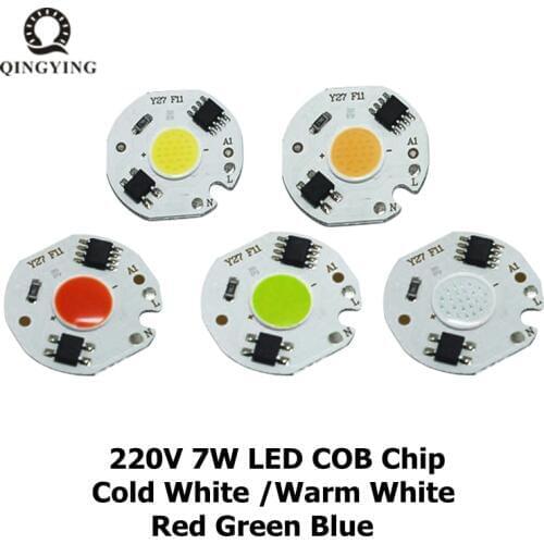 10pcs 7W 220V LED COB Chip 7 watt Cold White Warm White Led Lamp Light COB Smart IC Driver For DIY LED Spotlight Floodlight