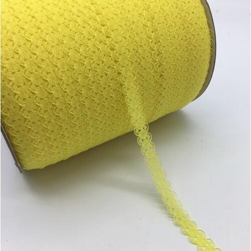 10yards/lot 5/8" (15mm)Wide Yellow Bilateral Handicrafts Embroidered Net Lace Trim Ribbon DIY Sewing & Skirt Accessories
