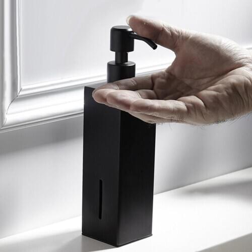 200ml Portable High Quality Black Soap Dispenser Bathroom Accessories Stainless Steel 304 Wall Mounted Liquid Soap Organizer