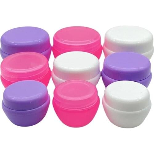 50pcs Macaron Plastic Sample Jars 5g 10g 20g 30g Pots Cream Lotion Travel Translucent Containers Liquid Lip Balm with Gasket
