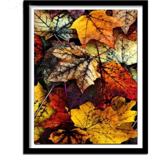 Diy plant 5d diamond painting Maple leaf Diamond rhinestone Diamond Embroidery Mosaic Cross Stitch art Wedding Decoration