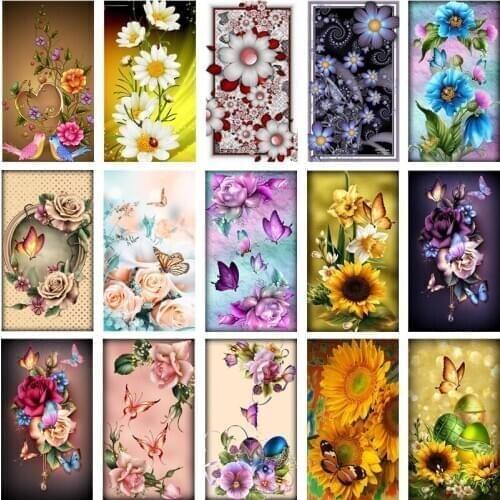 5D DIY full diamond painting flower butterfly cross stitch diamond embroidery flower mosaic picture home decoration