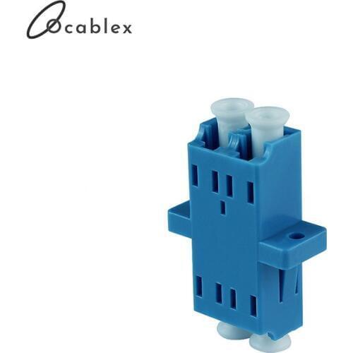 Free Shipping 100pcs/lot LC-LC DX SM Fiber Adapter Connector Duplex LC UPC Flange Connector