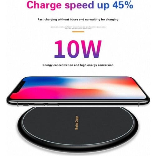 Fast Qi Wireless Charging Pad For Samsung Galaxy S9/S9+ S8 S7 S10 For iPhone XS Max XR X 8 Plus USB 10W Quick Charger Induction