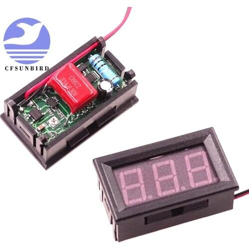 CFsunbird Digital Voltmeter AC 70V to 500V 0.56 inch LED Digital Panel 2 Wire Volt Meter Voltage tester Red/Green/Blue Monitor