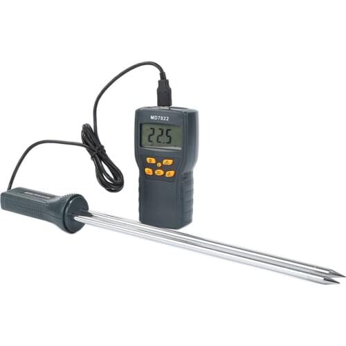 MD7822 Digital Grain Moisture Meter LCD Display 2%-30% Humidity Temperature Tester Contains Measure Detector For Wheat Corn Rice