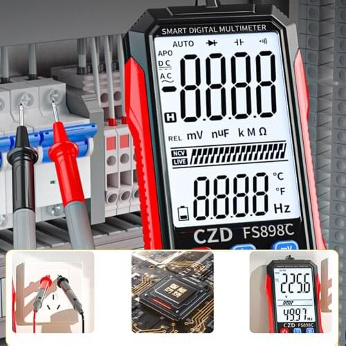 Digital Multimeter with Backlight LED Flashilight Function NCV Direct Current AC Voltage Resistance Diode Capacitance Continuity