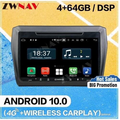 DSP Carplay Android 10.0 Screen Car Multimedia DVD Player for Suzuki Swift 2017-2019 GPS Navigation Audio Radio Stereo Head Unit