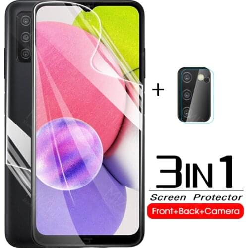 3-in-1 Hydrogel Soft Film For Samsung Galaxy A03s A 03s SM-A037F Back Screen Protector Camera Lens Glass