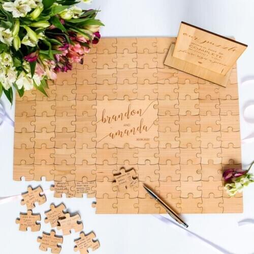 Puzzle Guest Book,Wedding Guest Book Alternative, Rustic Wedding Decor, Alternative Wood Wedding Guestbook Sign, Custom Guest B
