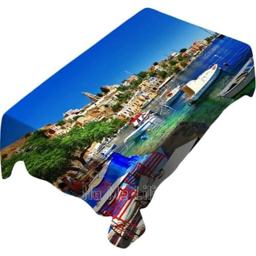 The Greek Islands Are Beautiful And Romantic Tablecover Indoor And Outdoor Unique Design