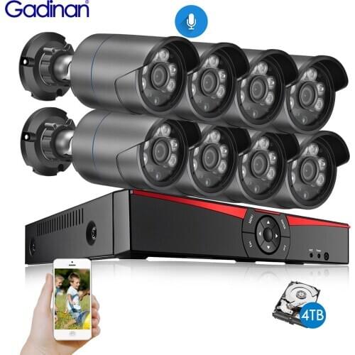 H.265 + 8CH 3MP POE CCTV System Outdoor Security Camera NVR Kit Day / Night Home CCTV System