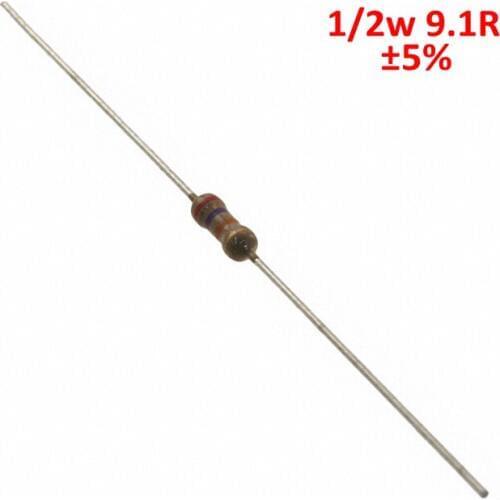 PHISCALE Carbon film resistor 9.1ohm 1/2w 0.5w 5% Tolerance 500pcs