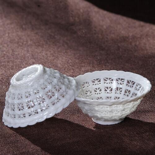 Ceramic woven tea cup exquisite handmade tea master cup high-end personal single cup teacup porcelain tea bowl