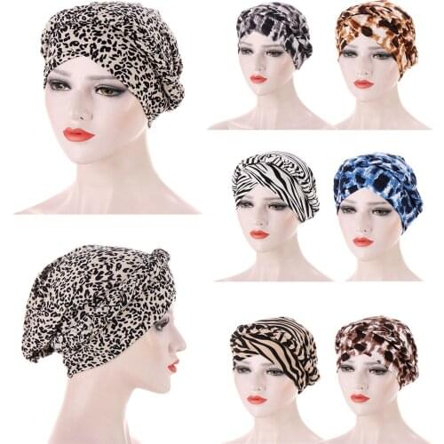 Lady Women Cancer Hat Chemo Cap Muslim Print Braid Head Scarf Turban Head Wrap Cover Ramadan Hair Loss Islamic Headwear Arab New