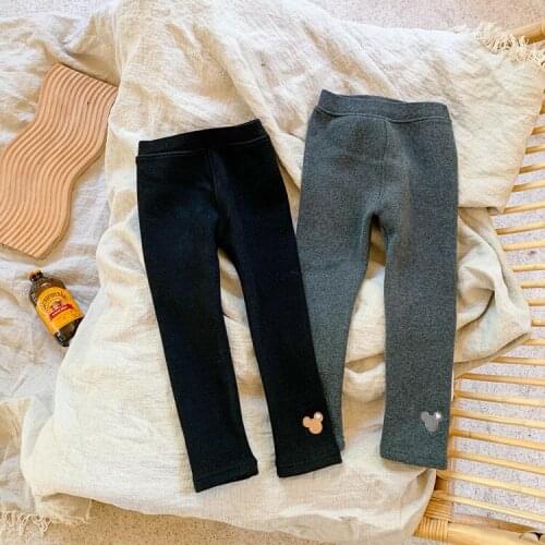 2020 Cotton with velvet Girls Leggings Spring Autumn Children Trousers Kids Clothes