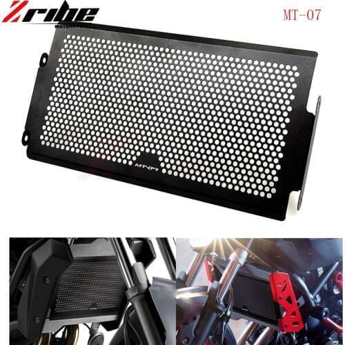 For Hot sales BLACK Frosted Style Motorcycle Radiator Grille Guard Cover Protector For YAMAHA MT07 MT-07 mt 07 FZ-07 2014 XSR700