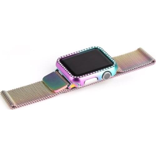 Metal Case Compatible with Apple watch case 44mm 42mm 40mm 38mm Edge protection shell for iwatch 6 5 4 3 2 1 SE diamond case