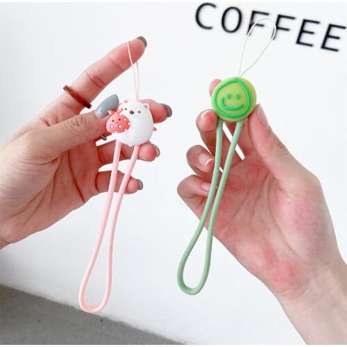 Cute Cartoon Hand Wrist Strap Lanyards For iPhone Samsung Huawei Xiaomi Sony LG Mobile Phone Cases Straps Key Chains ID Cards