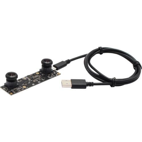 Fisheye 2MP 1080P AR0330 MJPEG 30fps mini webcam Dual lens Micro usb camera module OTG UVC Wide Angle Stereo USB Webcam