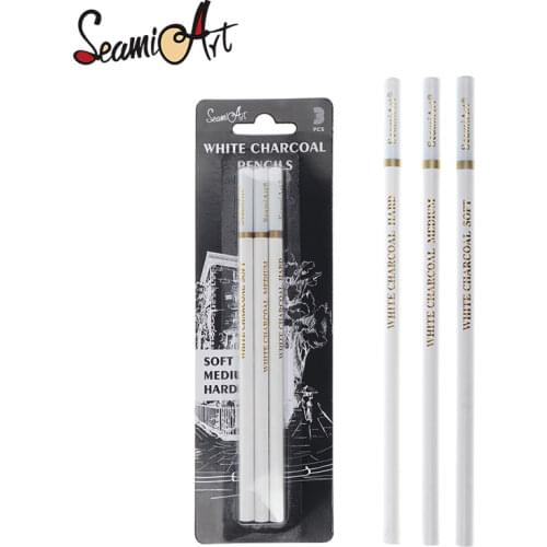 COROT 3Pcs White Sketch Charcoal Pencil Standard Pencil Drawing Pencils Set for Painter Painting Art Supplies