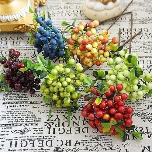 New Multi color Realistic Artificial flowers Foam berries Fack fruit For Table Home Party Hotel Wedding Decoration 6 colors