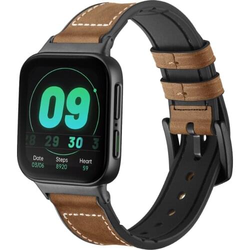 Black Brown Leather Strap For Oppo watch 46mm Replacement Watch band Bracelet Belt for Oppo watch 41mm Smart Watch wristband