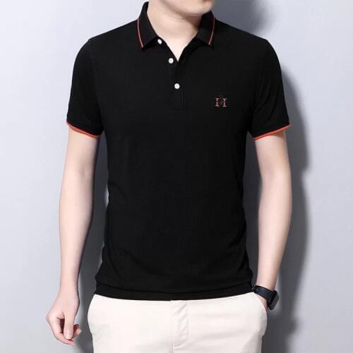 Men Short Sleeve Polo Shirt Pure Color Polo New Clothing Summer Casual Fashion Men Tops