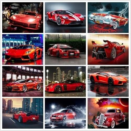 SHAYI DIY 5D Diamond Painting Sports Car Landscape Mosaic Embroidery Cross Stitch Full Square/Round Drill Home Scenery Decor