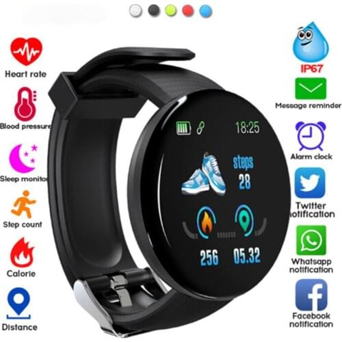 Reloj Inteligente Hombre D18s 1.44in Smart Watch Sleep Monitoring Watch For Men Fitness-tracker Waterproof Smartwatch BT 4.0