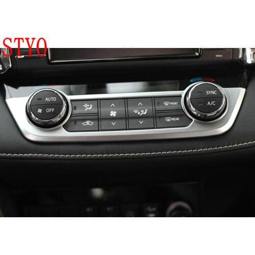 STYO Car ABS Chrome Air Conditioning Button Control Panel Cover Trim for RAV 4 RAV4 2014 2015 2016 2017 Car Accessories