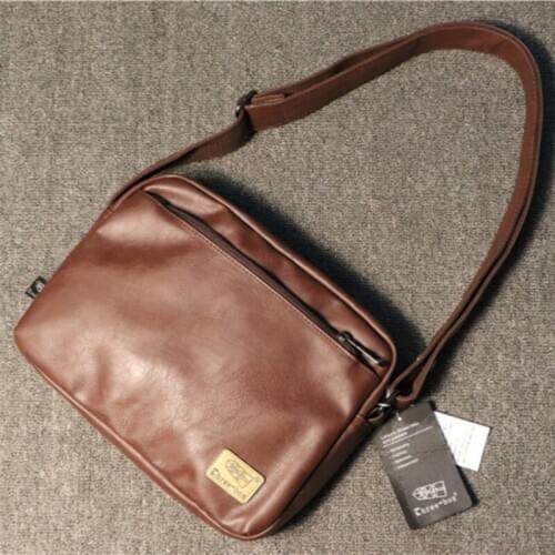 Three-Box Fashion Mens New Leather Shoulder Bag Japanese&Korean Mens Outdoor Messenger Bag Mobile Phone Flap Crossbody Bags