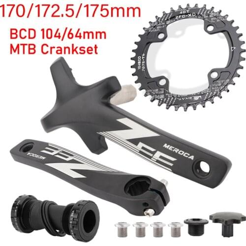 MEROCA 104/64 BCD MTB Crankset 32/34/36/38/40/42T Sprocket 170/172.5/175mm Mountain Bike Crank for Shimano Crankset