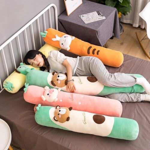 1pc 100/140CM Kawaii Fruit Turn to Animal Dinosaur Pig Rabbit Dolls Plush Pillow Sleeping Cushion for Children Girls Birthday