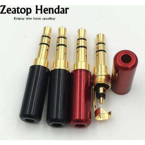 10Pcs Mini 3.5 mm 3 / 4 Pole Male with Clip Stereo Audio Jack Adapter Earphone Repair Plug For DIY Headphone New Type 2.8MM Hole