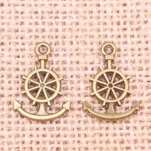 120pcs Jewelry Charms anchor rudder helm 21x14mm Antique Bronze Plated Pendants Making DIY Handmade Tibetan Bronze Jewelry