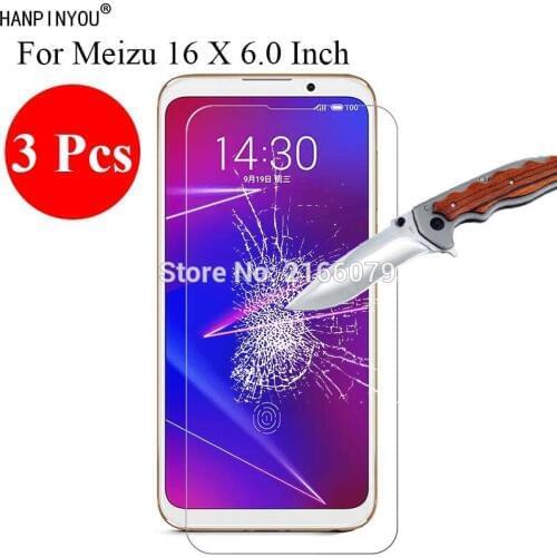 3 Pcs/Lot New 9H 2.5D Tempered Glass Screen Protector For Meizu 16X 6.0" Protective Film + Clean Tools