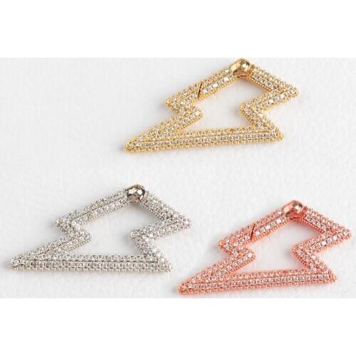 3PCS, CZ Micro Pave Crystal Zirconia Arrow Clasp, Screw Metal Clasps, Necklace Connector Clasps