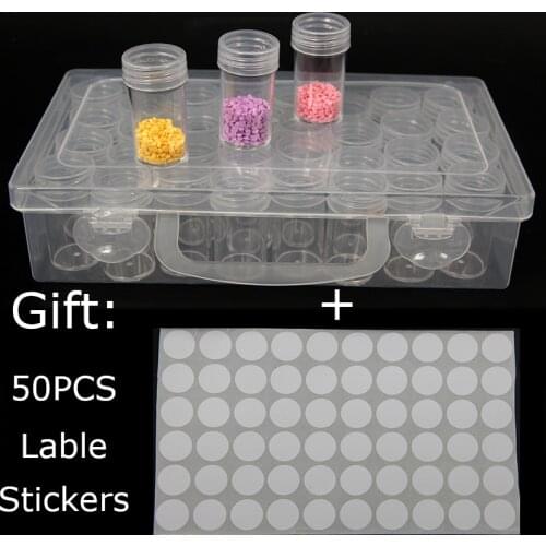 32/60 Bottles Diamond Painting Tools Transparent Container Case Diamond Embroidery Beads Storage Box Practical Organizer Tools