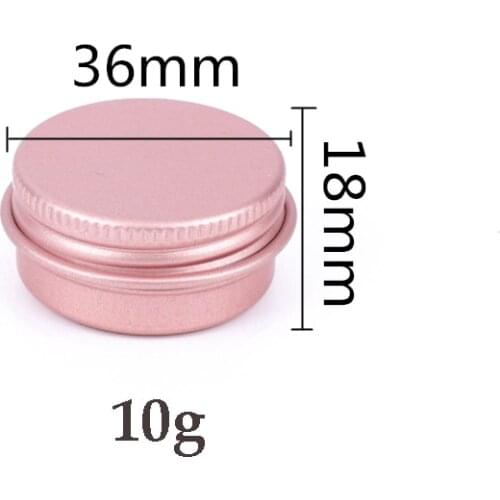 50pcs 10g Rose Gold Aluminum Jars Empty Cosmetic Makeup Cream Lip Balm Gloss Metal Aluminum Tin Containers