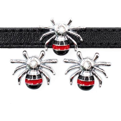 8mm Hole Rhinestone Enamel Animal Slide Charms Bead DIY Accessories Handmade Jewelry For Bracelets Key Chains Pet Collar